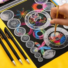 Magic Spiral Drawing Stencil Kit 22 Piece Educational Toy For Kids Creativity