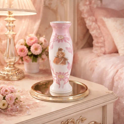 Pink milk victorian glass - milk,