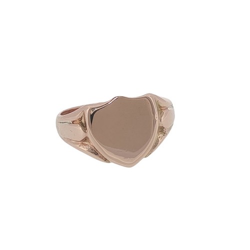 Antique 9ct rose gold shield - 9ct,