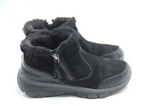 Skechers EASY GOING PERFECT SNUGGLE Boots Womens 6.5 Black Suede 167328 Ankle