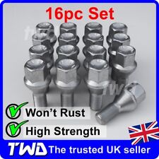 16x WHEEL BOLTS FIAT 500 (2007+) ALLOYS (M12X1.25) 17MM SILVER NUT LUG STUD SET