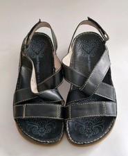 HUSH PUPPIES ladies Black leather Slingback Summer Sandals Uk Size 5 (Euro 38).