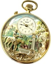 TISSOT Reuge Mechanical Music Box Pocket Watch Antique Accessories with Box Key