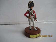 OFFICER, SCOTS GUARDS 1800, FIGURE. METAL, PEWTER? ON WOODEN PLINTH