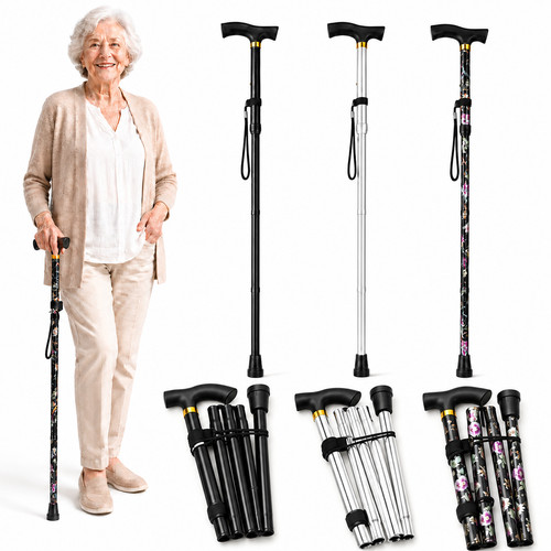 Folding walking stick - folding,