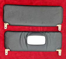 Classic Mini, SUN VISORS pair 1970 on. Cream / black + drivers mirror. Used