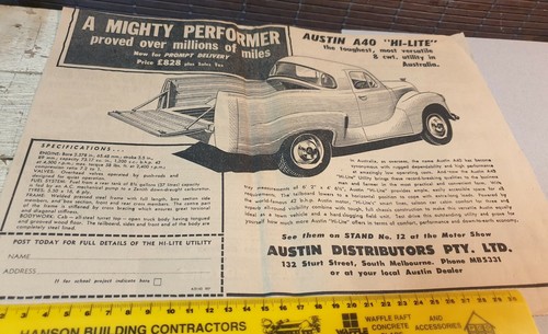 1956 austin a40 ute plymouth - austin, &