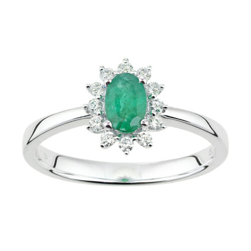 18ct white gold emerald and - white,