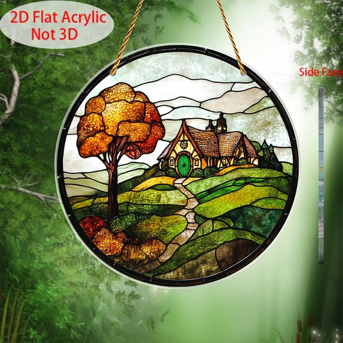 Hobbit house landscape acrylic - hobbit,