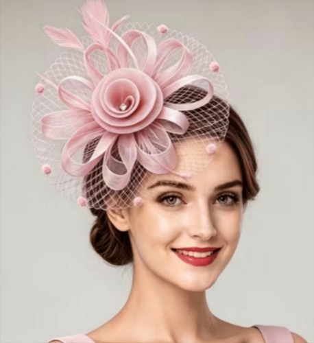 Baby pink mesh fascinator - pink, hat
