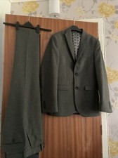 NEXT 2 PIECE MEDIUM GREY DOGTOOTH TAILORED FIT SUIT  C 36, W 30, L 29