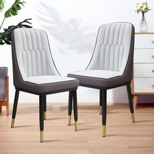 2x Dining Chairs PU Leather
