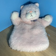 C &A VINTAGE 80S ADORABLE CAT PLUSH HOT WATER BOTTLE COVER pink vgc