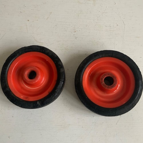 Pair vintage trolly wheels - vintage,