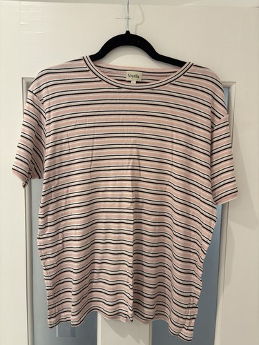 Pink black white striped - black, &