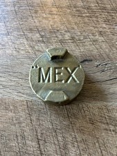 Vintage Original Brass Mex Petrol Oil Can Screw Cap Lid Top