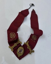 Vintage RAOB Buffalo’s Enamel Gold Gilt  Red Collarette  & Jewels  - L