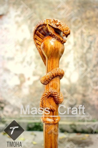 Hand carved snake - head, handle