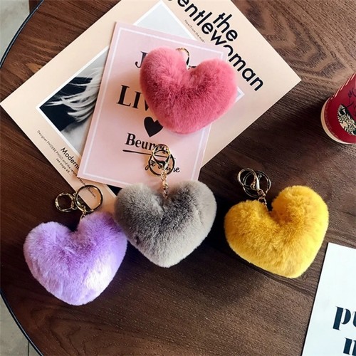 Heart shape keychain - keychain, faux