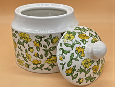 Taunton Vale Sugar Bowl – Buttercups Pattern – 1970s Retro Glaze – VGC