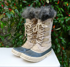 Sorel Joan of Arctic Boots Size 5 Ceramic Waterproof Suede and Rubber Snow Boots