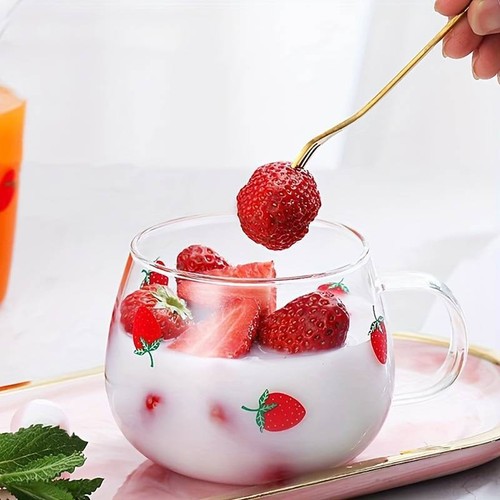 Strawberry clear mug cup - clear,