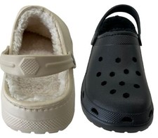 WOMENS SLIP ON COSY CLOGS FUR