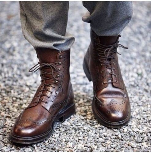 Handmade men wingtip boots - handmade,