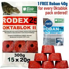 Rodex25 Oktablok Rat & Mouse Rodent Poison Wax Bait Blocks (Max Strength)