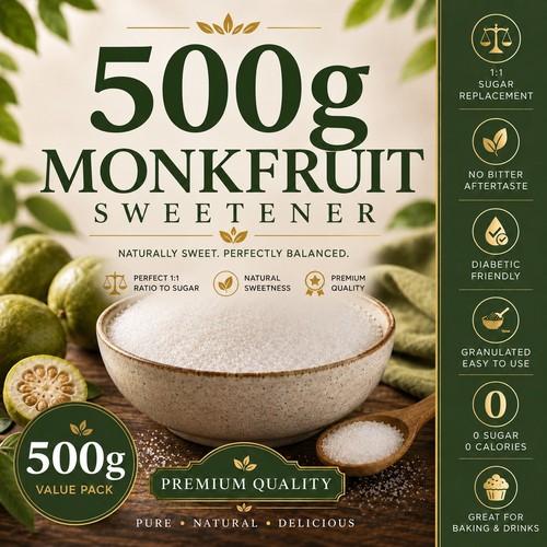 Monk fruit sweetener 500g keto - monk,