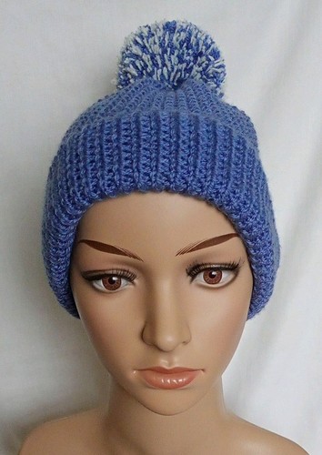 Hand knitted adult bobble hat - adult,
