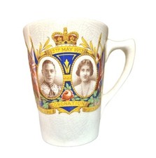Queen Elizabeth King George VI 1937 Coronation Vintage Mug Cup Tudor Barker Bros