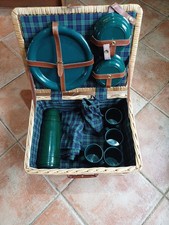 Wicker Picnic Hamper Basket  Set 4 Person