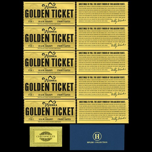 10pc lot wonka - gold, foil