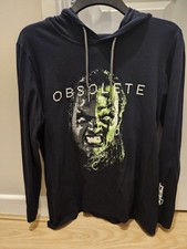 Jeff Hardy Obsolete Hooded L/S T-Shirt IMPACT WRESTLING TNA HARDY BOYZ MEDIUM