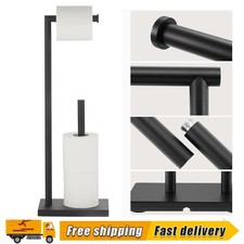 Toilet Roll Holder Free Standing Black Toilet Paper Holder Stand Stainless Steel