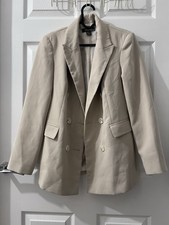 Primark Beige / Cream Oversized Double Breasted Blazer