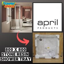 April Square Shower Tray 800mm x 800mm - Stone Resin - White TR9-8080