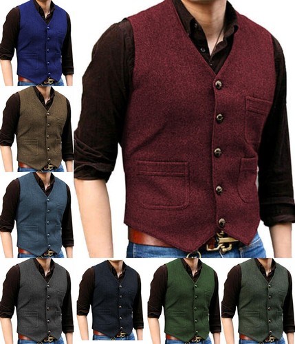 Mens tweed waistcoats - tweed,