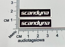 Scandyna Speaker Badge Logo Emblem Silver w/Black PAIR Self Stick
