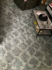 grey tie dyed faux fur rug 10ftx8ft