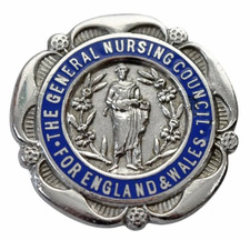 Vintage Old General Nursing Council For England Wales 1945 Nurses Enamel Badge