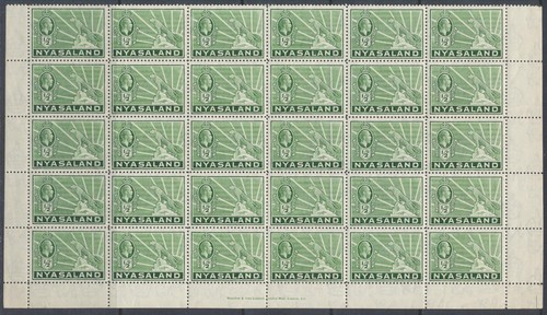 Nyasaland kgv 1934 half - nyasaland, 0.5d