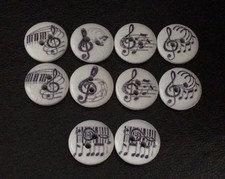 Music Themed Buttons - Size
