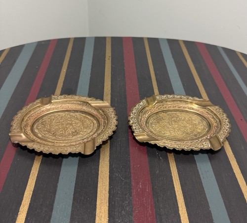 Vintage solid brass oval - brass,