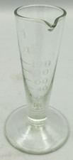 Etched Glass Apothecary Beaker Small Vintage Measure for Chemistry 9cm Tall