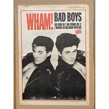 WHAM BAD BOYS POSTER SIZED original music press advert from 1983 - these vintage