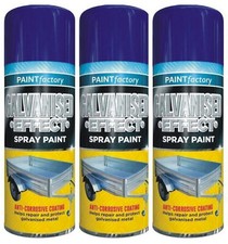 3 x 400ml Galvanised Effect Spray Paint Anti Corrosive Coat Protect Metal Rust