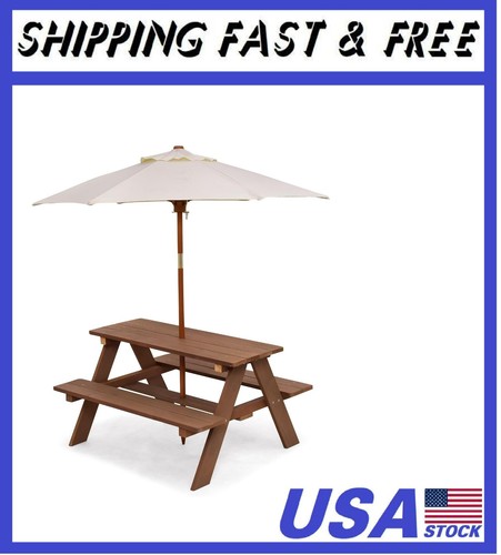 Kids picnic table wooden - picnic, table,