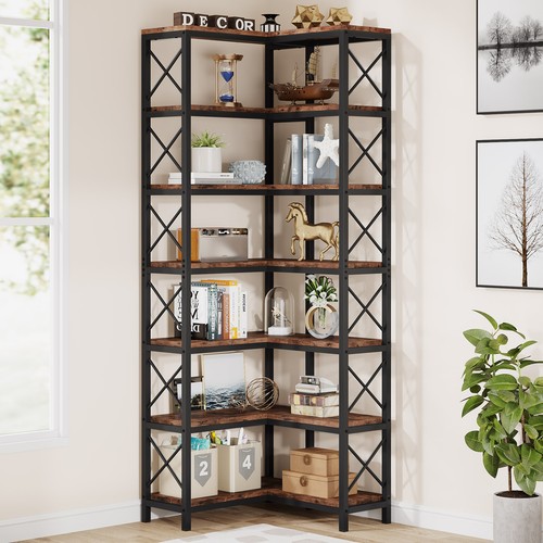 Tier corner bookcase large - 7-tier,
